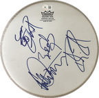 Cheap Trick Signed Drumhead Nielsen, Zander, Carlos, Petersen BECKETT LOA0