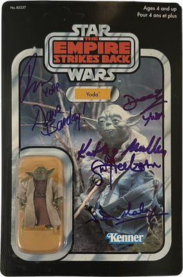 Original Trilogy Collection (2004) Signed Yoda Figure by 6! Freeborn BECKETT LOA0