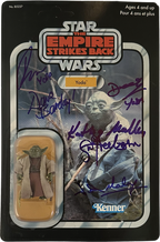 Original Trilogy Collection (2004) Signed Yoda Figure by 6! Freeborn BECKETT LOA0