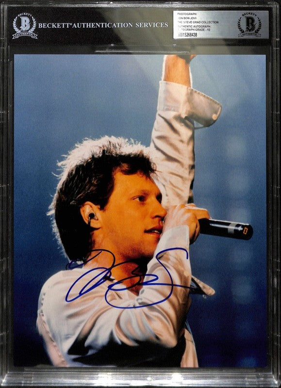 Jon Bon Jovi Signed 8x10 Photograph Auto Grade 10 BAS (Grad Collection)0