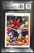 Doug Wilson Blackhawks 1990-91 Upper Deck #223 Signed Card Auto 10 BECKETT0