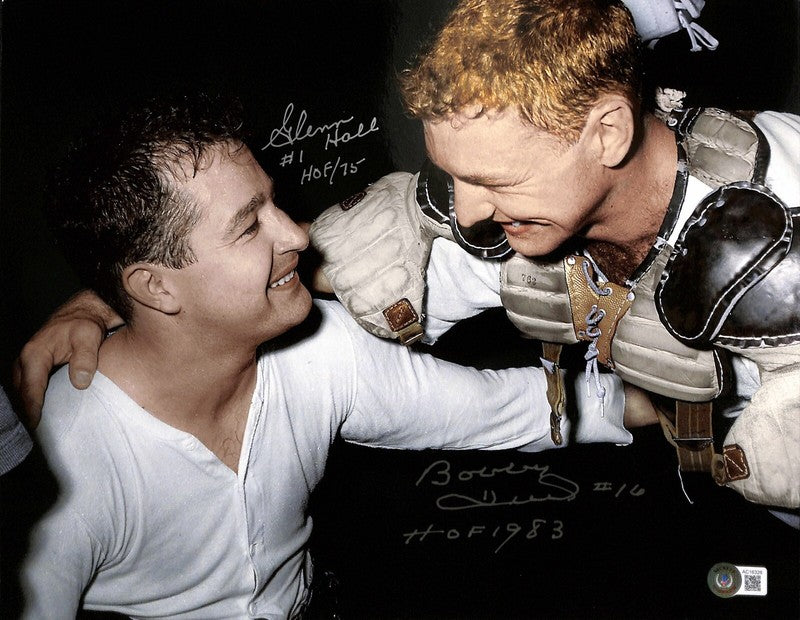 Chicago Blackhawks Greats Hall & Hull 11x14 Signed Photo BAS (Grad Collection) 0