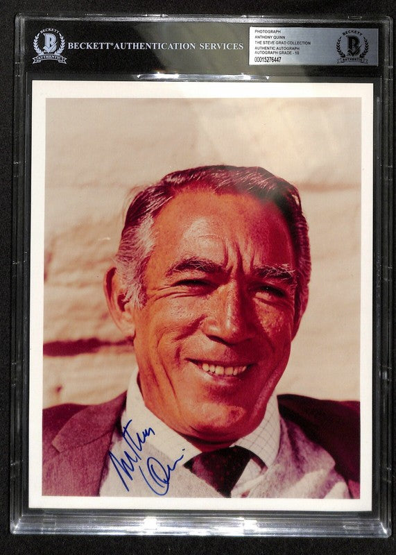 Anthony Quinn Signed Zorba 8x10 Auto Grade 10 BAS (Grad Collection)0