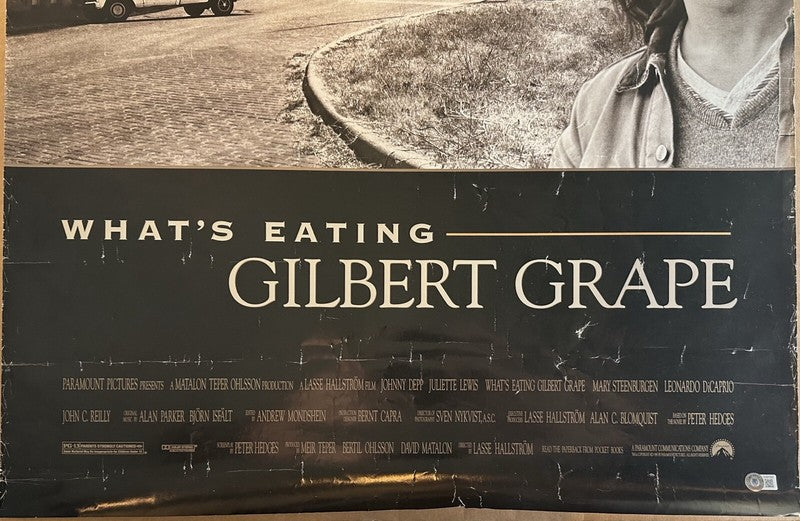 Johnny Depp What's Eating Gilbert Grape Signed Poster To Actor Mickey Rooney BAS2