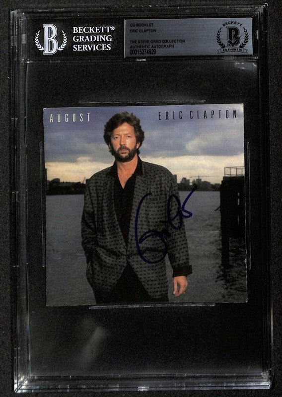 Eric Clapton of Cream Guitar Legend August In-Person Signed CD Jacket BECKETT0