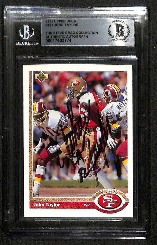 John Taylor San Francisco 49ers 1991 Upper Deck #121 Signed Card BECKETT0