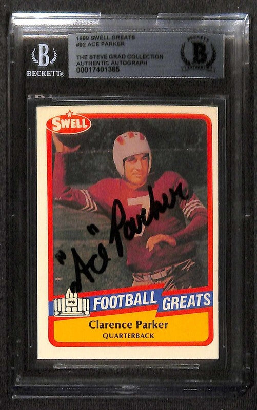 Ace Parker Brooklyn Dodgers 1989 Swell Greats #92 Signed Card BECKETT0