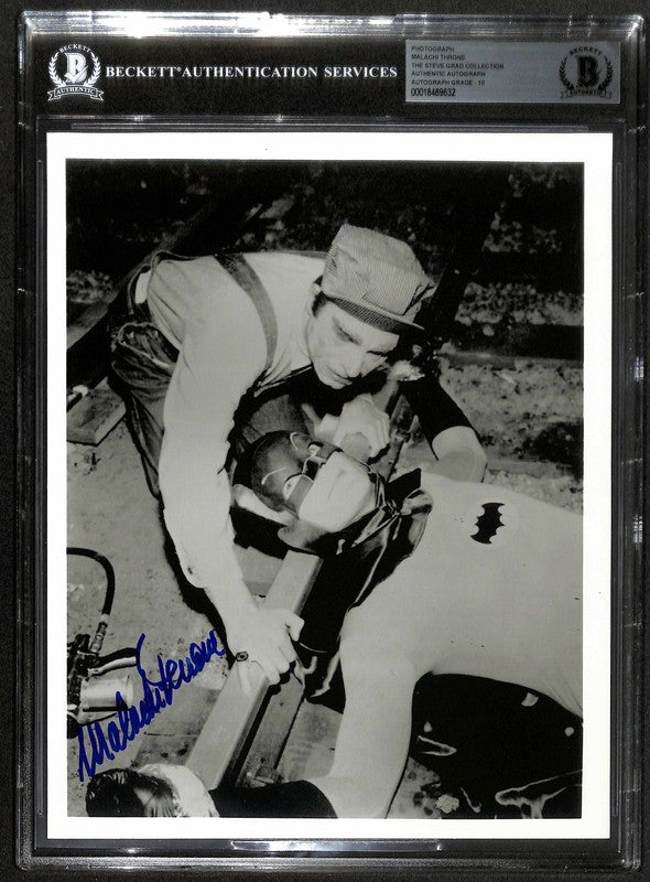 MALACHI THRONE Signed 8x10 Batman Villain False Face AUTO GRADE 10 BECKETT0