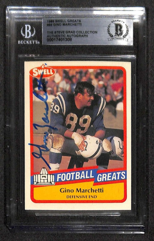 Gino Marchetti Baltimore Colts 1989 Swell Greats #94 Signed Card BECKETT0