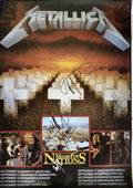 Metallica Signed Master of Puppets Poster Burton Hetfield Ulrich Hammett BECKETT0