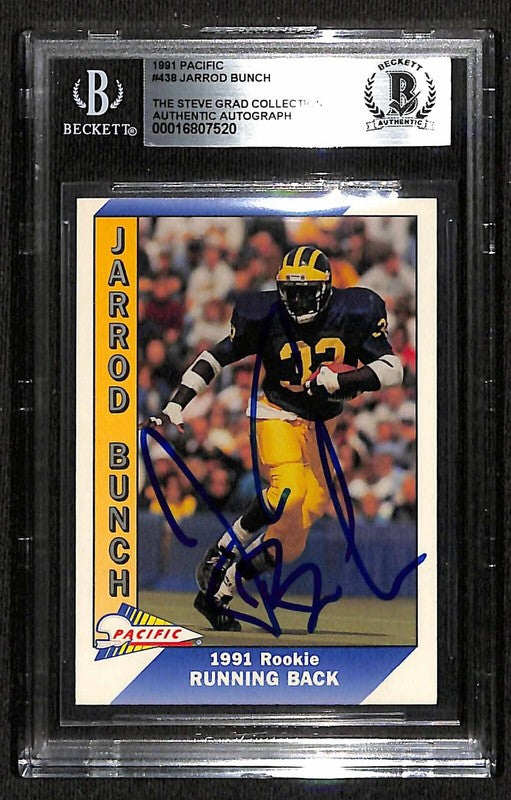 Jarrod Bunch Michigan 1991 Pacific #438 Signed Card BECKETT0