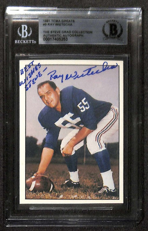 Ray Wietecha New York Giants 1981 TCMA Greats #9 Signed Card BECKETT0