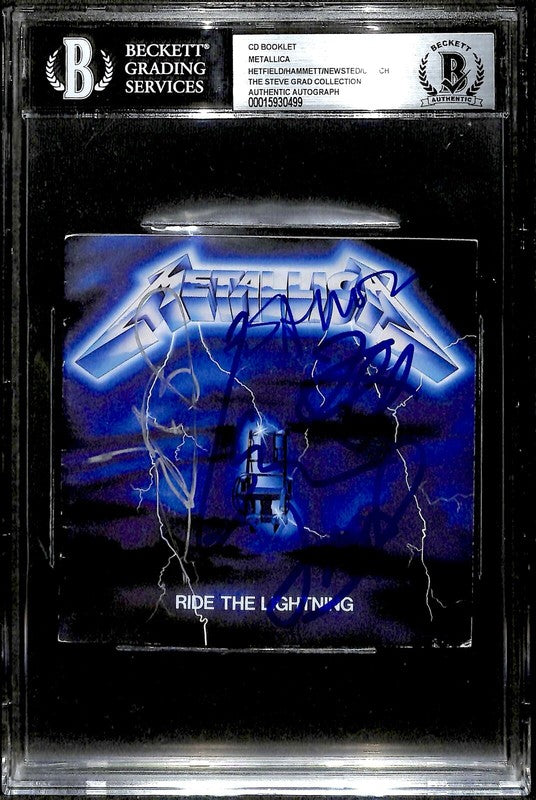 Metallica Band x4 Signed Ride The Lightening CD Cover BECKETT (Grad Collection)0
