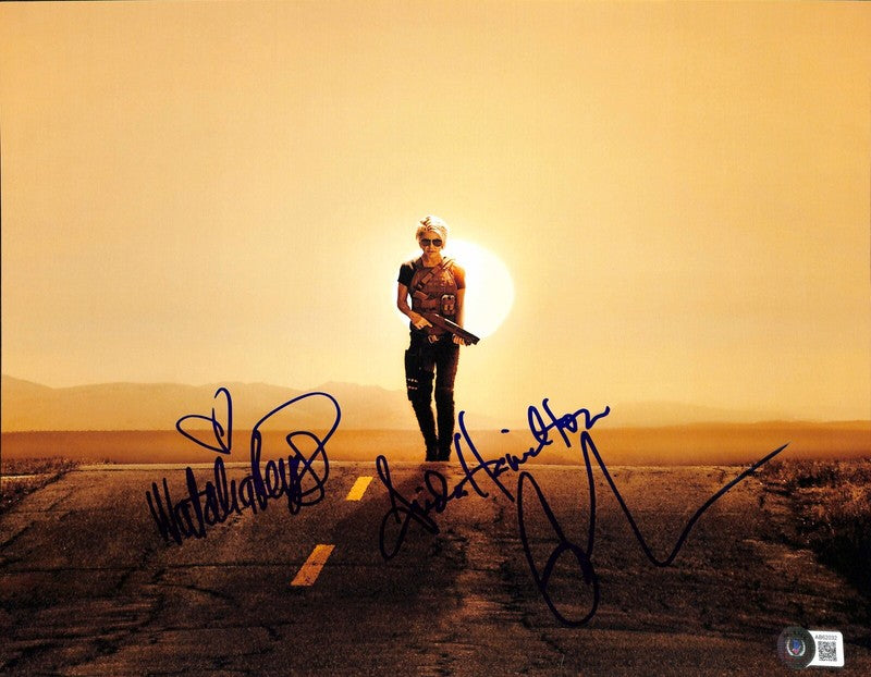 Terminator: Dark Fate Cast x3 Signed 11x14 Photograph BAS (Grad Collection)0