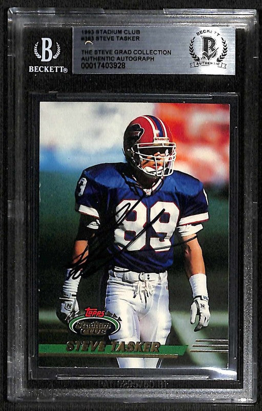 Steve Tasker Buffalo Bills 1993 Stadium Club #363 Signed Card BECKETT 0