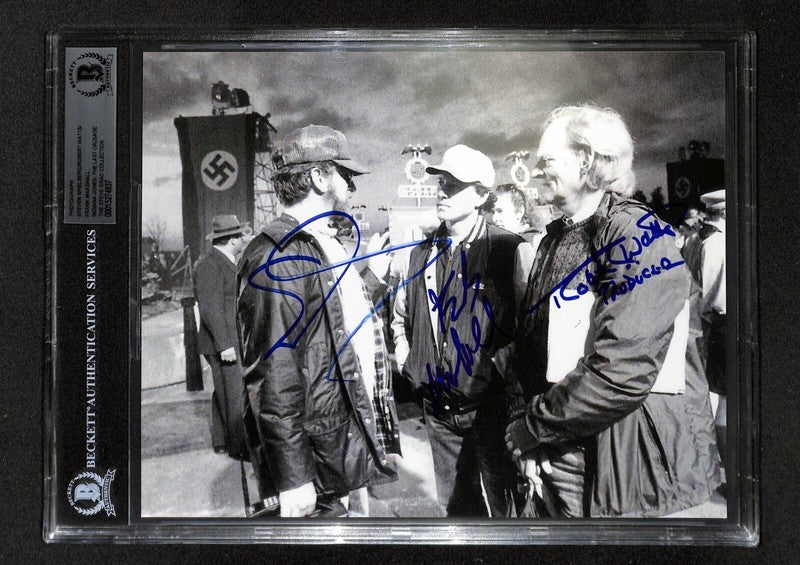 Indiana Jones BHS Spielberg Multi-Signed x3 8x10 Photo BAS (Grad Collection)0
