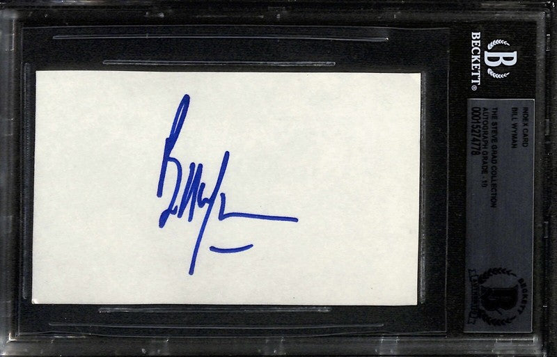 Bill Wyman Rolling Stones Bass Guitarist Signed 3x5 Index Card Beckett0