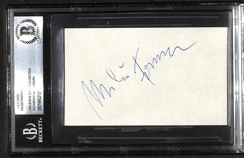 Milos Forman One Flew Over the Cuckoo's Nest Director Signed 3x5 Index Card BAS0