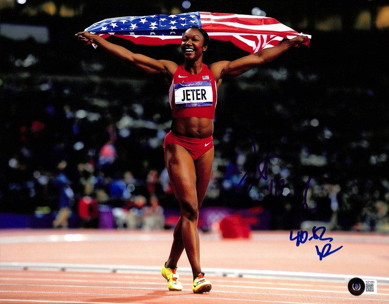 Jeter Carmelita Olympics Signed 11x14 Photograph BECKETT (GRAD COLLECTION)0