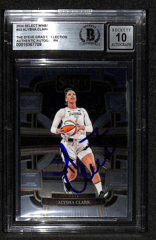 Alysha Clark 2024 Select WNBA #43 BECKETT AUTO GRADE 100