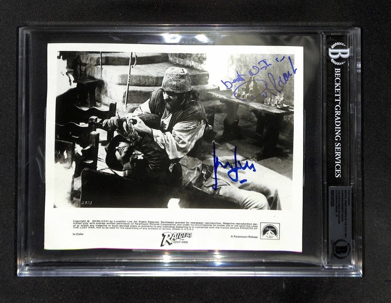 Indiana Jones Harrison Ford & Pat Roach Signed 8x10 Photo Auto Grade 10 BAS0