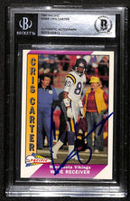 Cris Carter Minnesota Vikings 1991 Pacific #268B Signed Card BECKETT0
