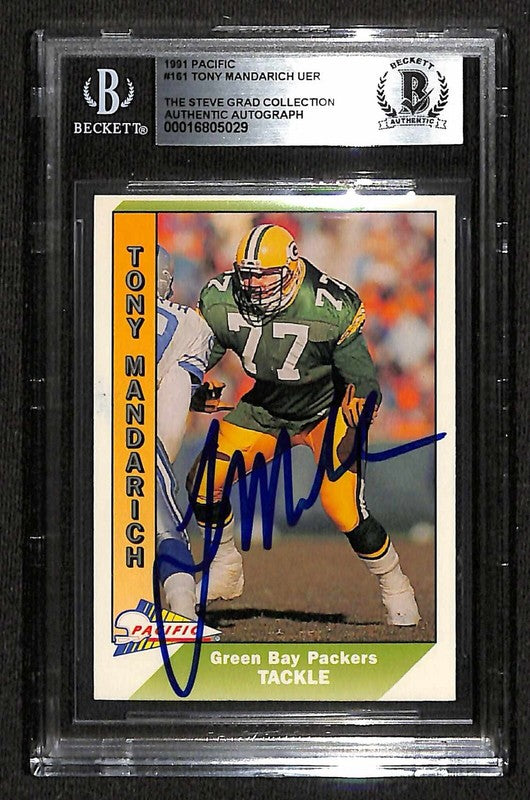 Tony Mandarich Greenbay Packers 1991 Pacific #161 Signed Card BECKETT0