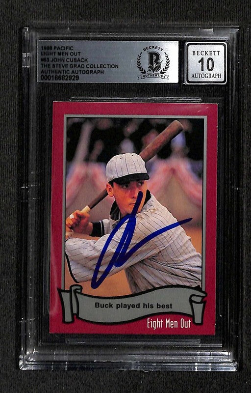 John Cusack 1988 Pacific Eight Men Out #53 Signed Card AUTO 10 BECKETT0