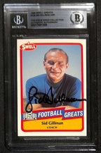 Sid Gillman Los Angeles Chargers 1989 Swell Greats #122 Signed Card BECKETT0