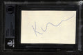 Kevin Costner Dances with Wolves Bull Durham Signed 3x5 Index Card Beckett0