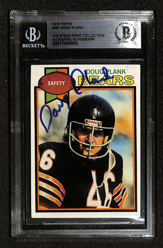 Doug Plank Chicago Bears 1979 Topps #397 Signed Card BECKETT Encapsulated0