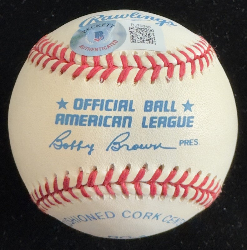 Rickey Henderson Vintage Playing Days Single Signed Baseball (OAL-BB) BECKETT 1