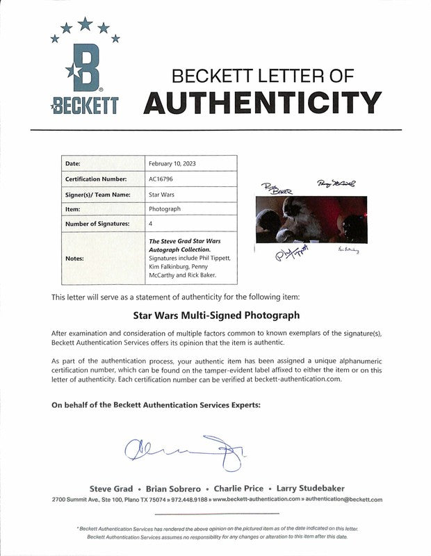 Stars Wars Cantina Multi-Signed 11x14 Photograph BAS  (Grad Collection)1