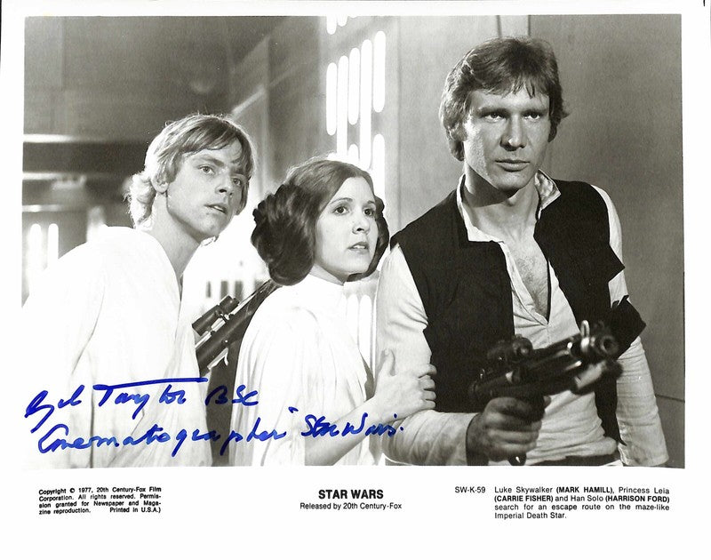 Gil Taylor Star Wars Cinematographer Signed 8x10 Photo BECKETT BAS0