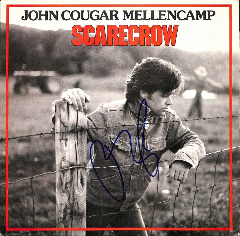 John Cougar Mellencamp 'Scarecrow' Signed Album Cover BECKETT (Grad Collection)0