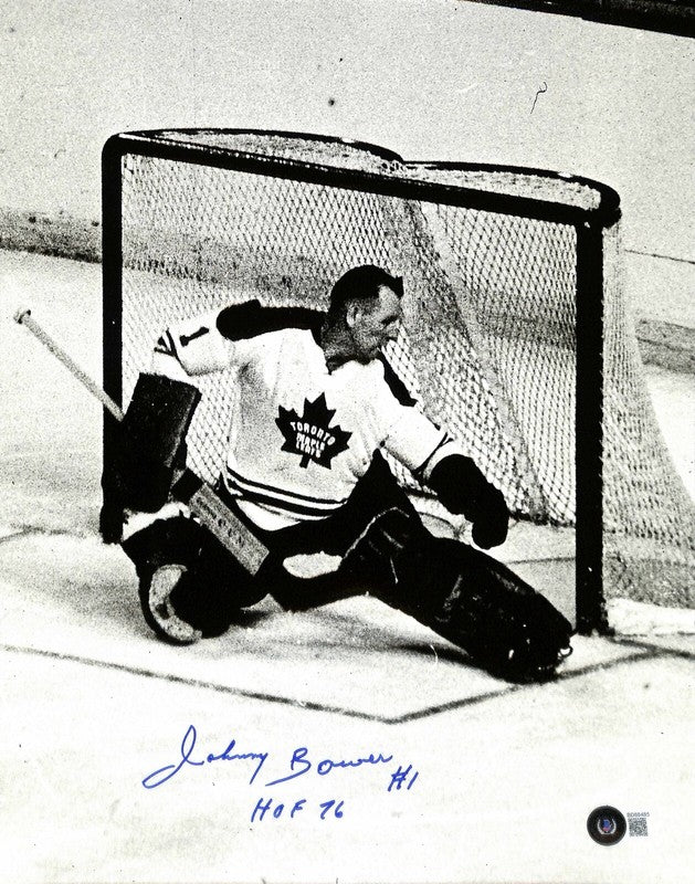 Johnny Bower Signed 11x14 Photograph BECKETT (GRAD COLLECTION)0