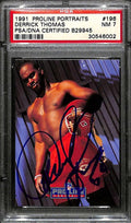 Derrick Thomas Signed KC Chiefs 1991 Proline Portraits #196 NM 7 PSA/DNA0