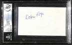 Dolores Hope Singer & Actress Signed 3x5 Index Card Beckett Encapsulated0