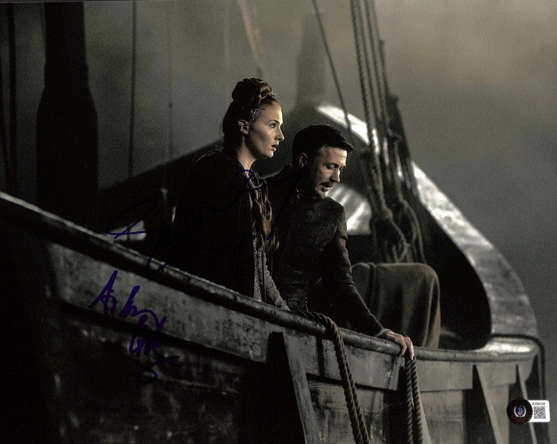 Aiden Gillen & Sophie Turner Game of Thrones Signed 11x14 Photo BECKETT0