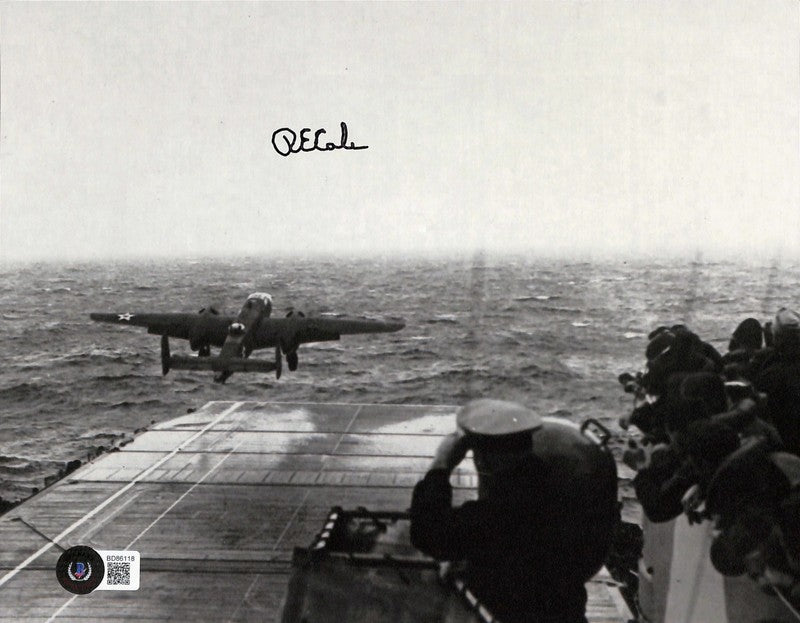 Richard Dick Cole (RE Cole) Signed 8x10 WWII Doolittle Raiders Hero Auto BECKETT0