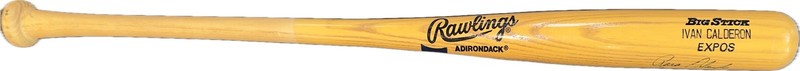 Ivan Calderon Game Used Signed Bat Expos Rawlings Adirondack 33.5” Beckett0