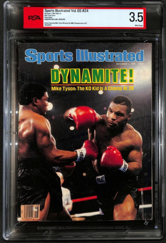 1986 (Dec 1) Sports Illustrated Mike Tyson WBC Title Win PSA 3.5 White Pages0