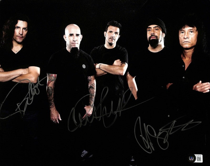 Anthrax Band x 3 Signed 11x14 Photograph Beckett (Grad Collection)0