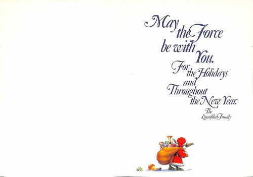 1981 Lucasfilm Holiday Card Ralph McQuarrie Santa Yoda ILM Michael J. McCalister1