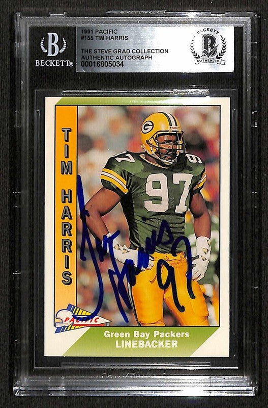 Tim Harris Green Bay Packers 1991 Pacific #155 Signed Card BECKETT0