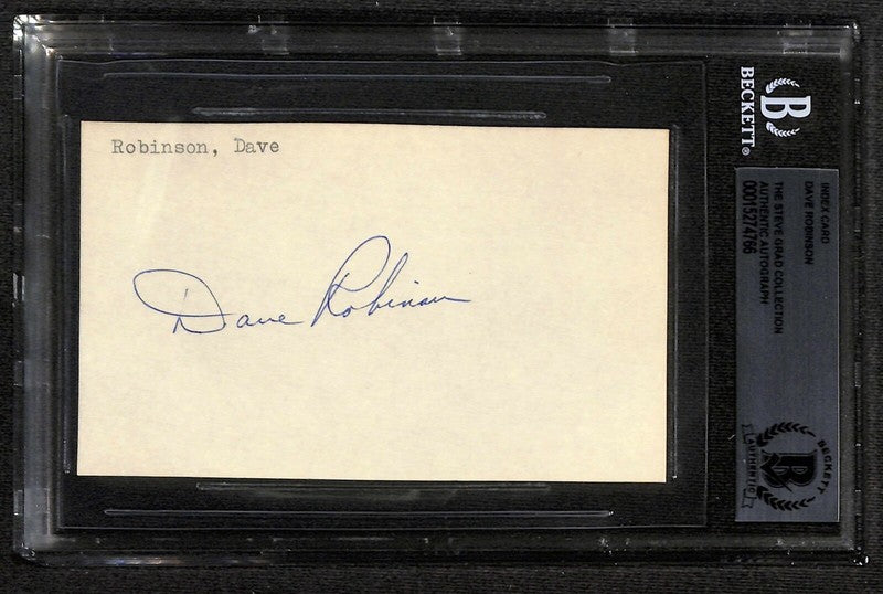 Dave Robinson Green Bay Packers HOF  Signed 3x5 Index Card BECKETT0