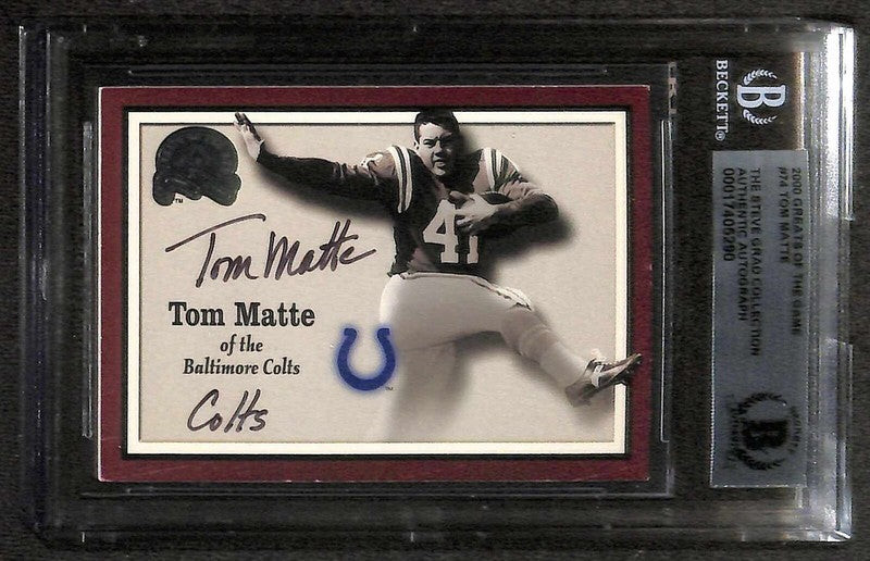 Tom Matte Baltimore Colts 2000 Greats of the Game #74 Signed Card BECKETT0