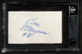 Keith Magnuson Chicago Black Hawks Signed Index Card BECKETT Encapsulated0