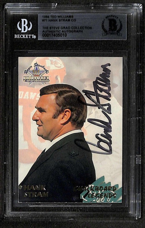Hank Stram Kansas City Chiefs 1994 Ted Williams #71 Signed Card BECKETT0