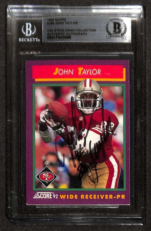 John Taylor 1992 Score #105 Signed Card BECKETT Encapsulated0